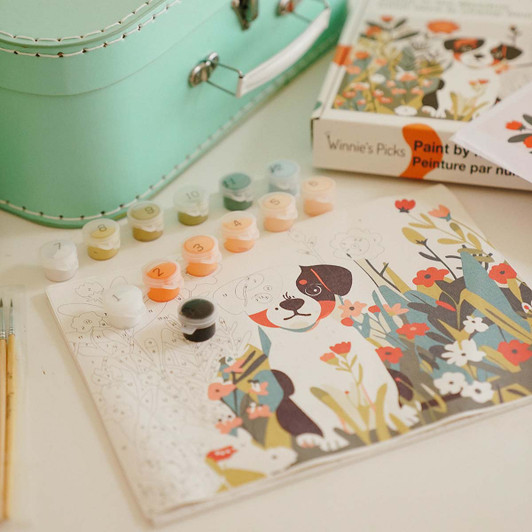 Winnie’s Picks Puppy in the Meadow Paint by Number Kit