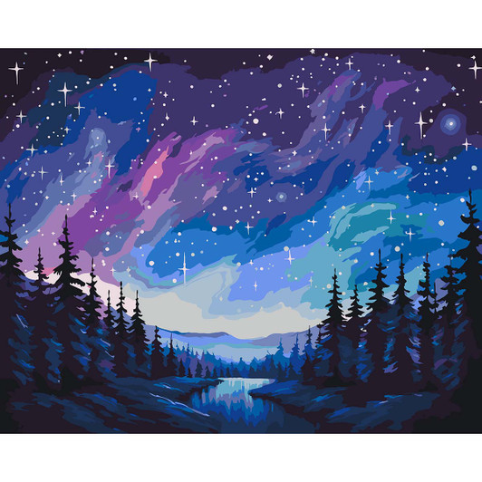 Craftoria Starry Night Paint by Number Kit