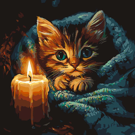 Craftoria Cozy Kitten Paint by Number Kit