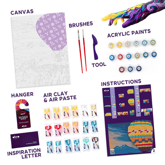 OKTO Hot Air Balloon Flight Paint by Number Kit