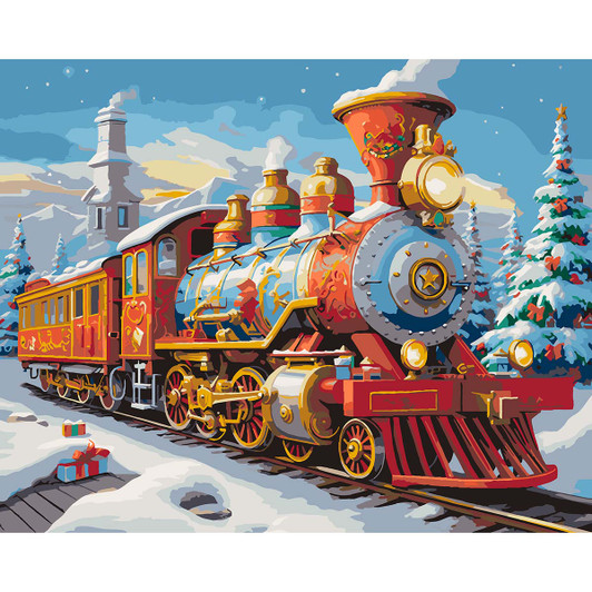 Craftoria Christmas Train Journey Paint by Number Kit