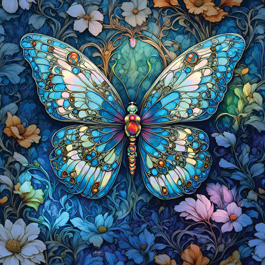 Diamond Art Club Crystal Blue Butterfly