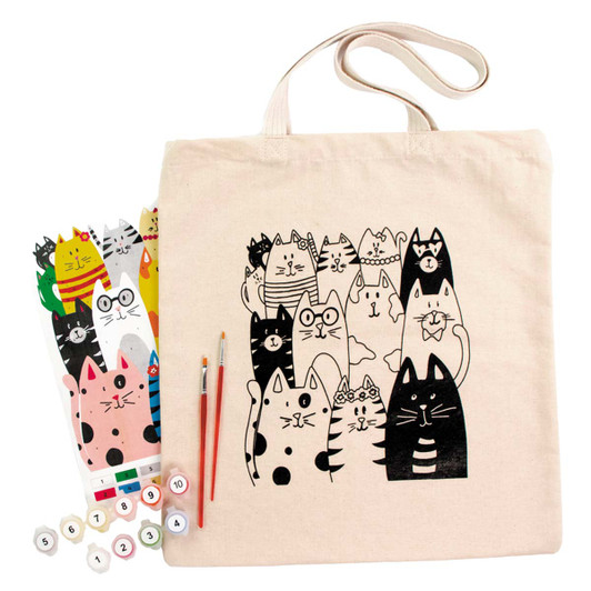Rosa Cats in Glasses Ecobag Paint Set
