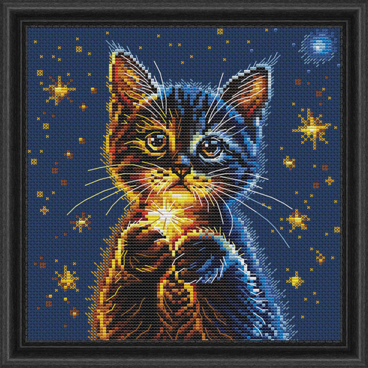 Collection D'Art Kitten's Secret Stars Counted Cross-Stitch Kit