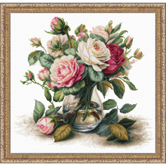 Luca-S Vase with Roses Counted Cross-Stitch Kit