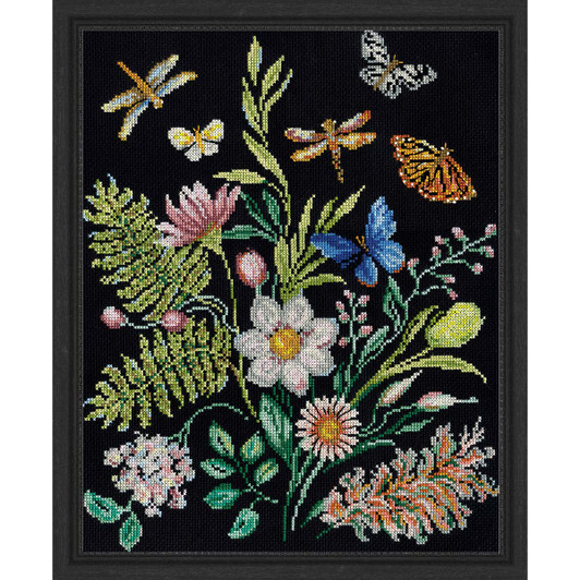 Design Works Midnight Botanical Kit & Frame Counted Cross-Stitch Kit