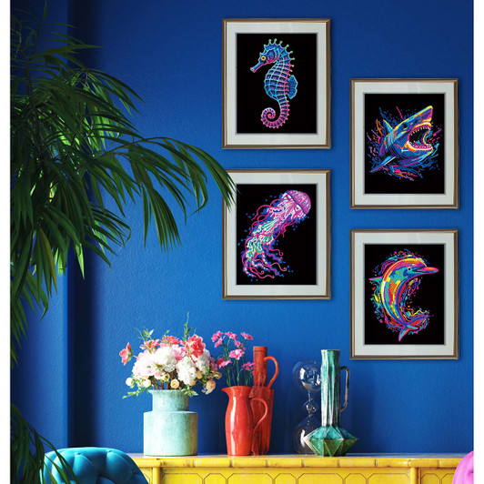 Diamond Dotz Neon Flock Sea Life Diamond Painting