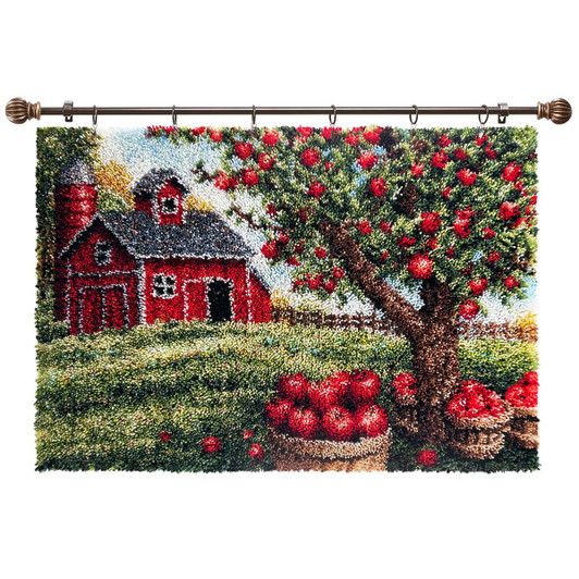 Herrschners Apple Lane Orchard Kit & Hanger Latch Hook Kit