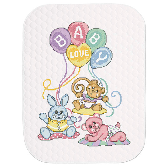 Herrschners Baby Love Value Baby Quilt Stamped Cross-Stitch