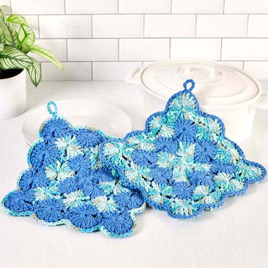 Village Yarn Blue Burst Pot Holders Free Download