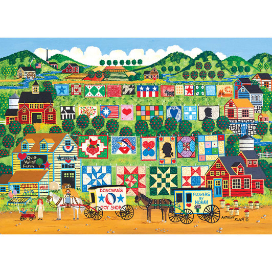 Rose Art Quilt Valley Farm Jigsaw Puzzle