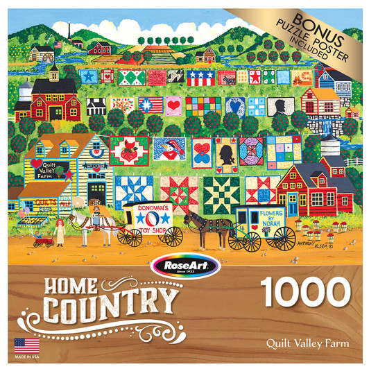 Rose Art Quilt Valley Farm Jigsaw Puzzle