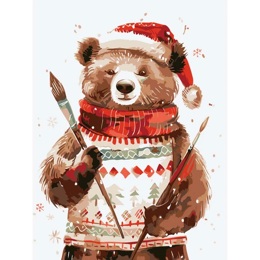 Winnie’s Picks Christmas Artist Bear Paint by Number Kit