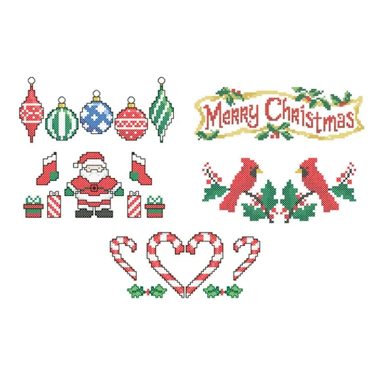 Herrschners Happy Holidays Pillowcase Set or Table Runner Set thread kit
