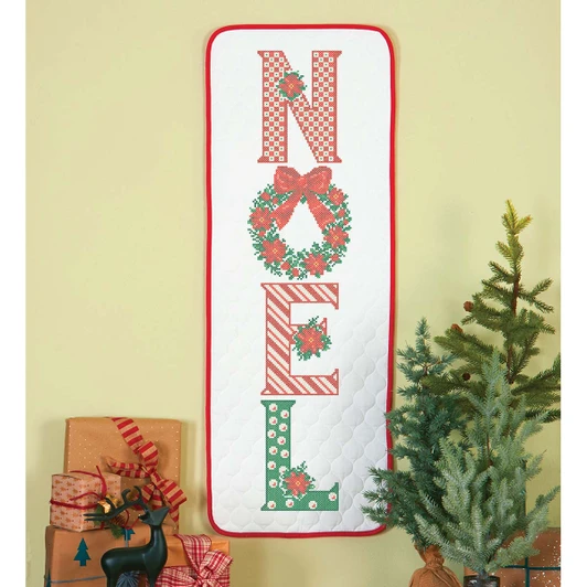 Herrschners Holiday Noel Wall Hanging Stamped Cross-Stitch Kit