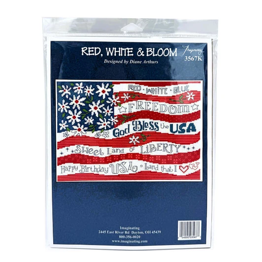 Imaginating Inc. Red, White, & Bloom Counted Cross-Stitch
