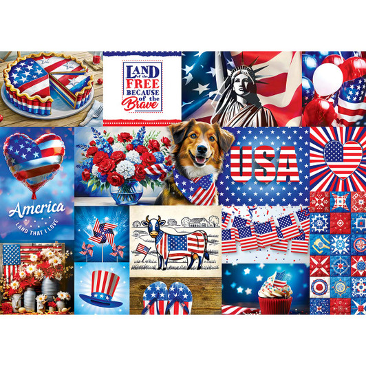 Masterpieces Puzzle Co Red, White& Blue All Over Jigsaw Puzzle