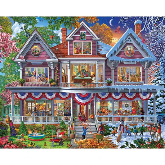 White Mountain Four Season House Jigsaw Puzzle