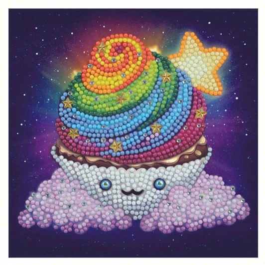 Craft Buddy Rainbow Cupcake Frameable Diamond Painting