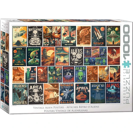 Eurographics Vintage Alien Posters Jigsaw Puzzle
