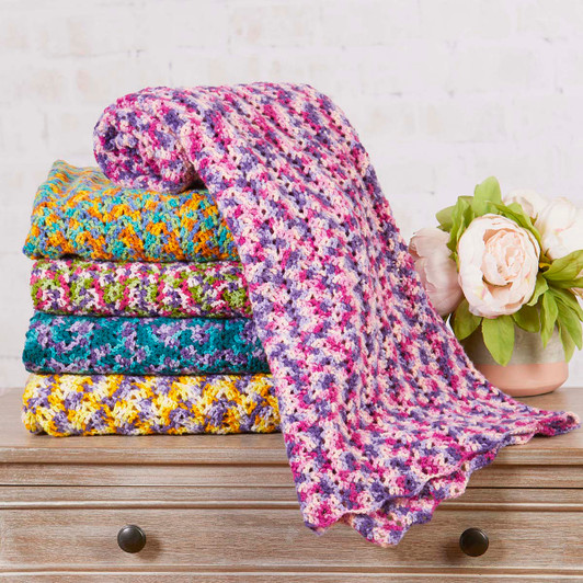 Herrschners Fresh Bloom Blanket Crochet Kit