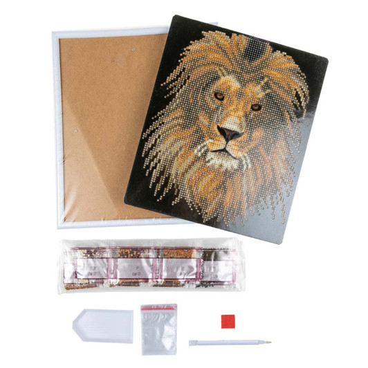 Craft Buddy Lion White Frame Diamond Painting