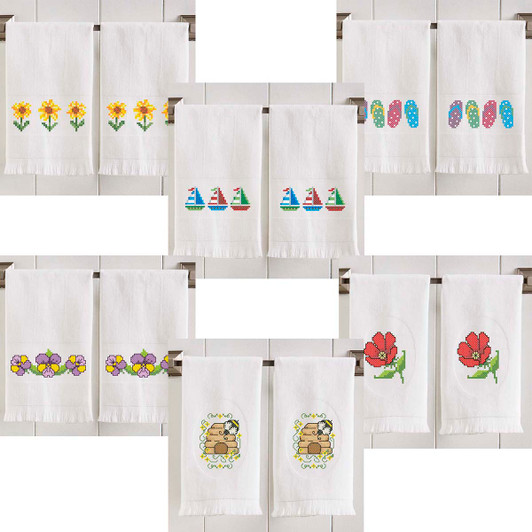 Herrschners Golden Hour Towel Collection Stamped Cross-Stitch