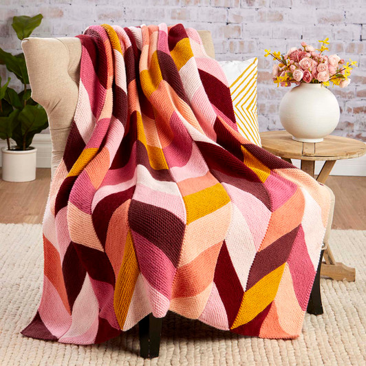 Herrschners Modern Muse Chevron Throw Knit Kit