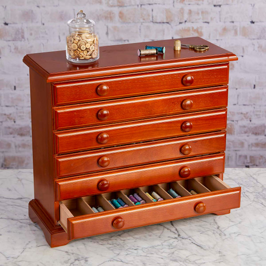 Herrschners Wooden 6 Drawer Floss Cabinet Accessory