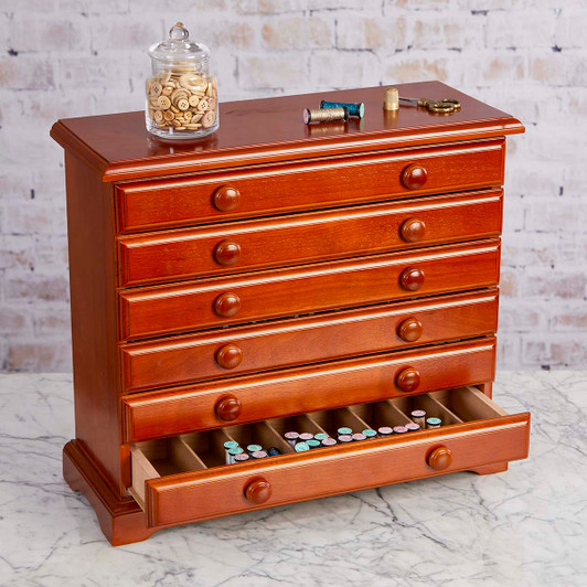 Herrschners Wooden 6 Drawer Floss Cabinet Accessory