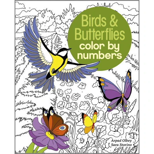 Simon & Schuster Birds & Butterflies Color by Number Coloring Book