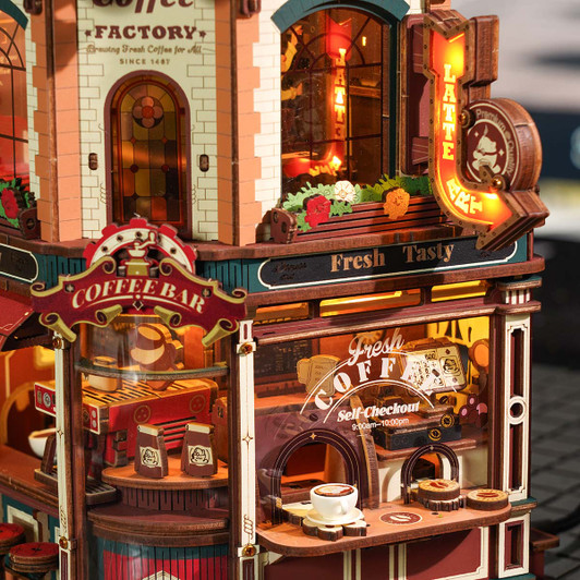 Robotime Dream Coffee Factory Model - Wood