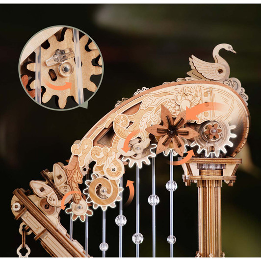 Robotime Magic Harp Music Box Model - Wood