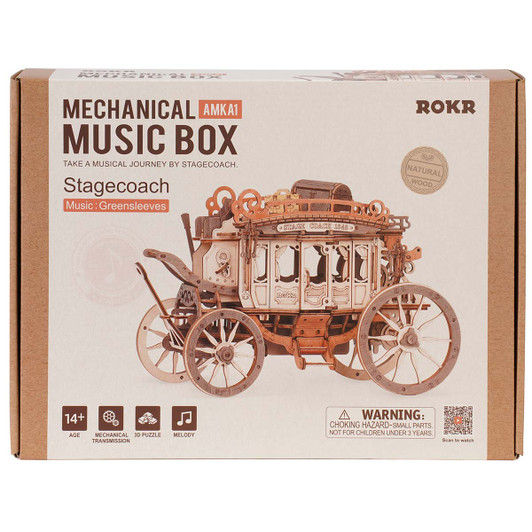 Robotime Stagecoach Music Box Model - Wood
