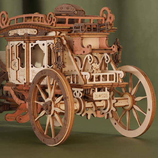 Robotime Stagecoach Music Box Model - Wood
