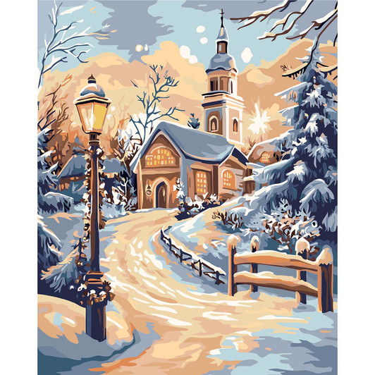 Figured Art  Path to the Chapel Paint by Number Kit