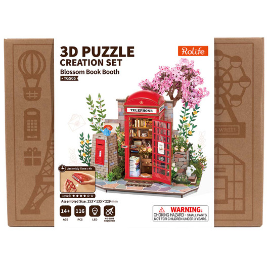 Robotime Blossom Book Booth Model - Wood