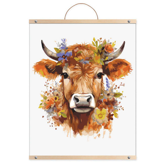 Royal Brush Floral Cow Scroll Paint by Number Kit