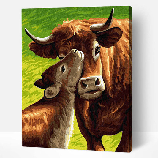Adbrain Cow Mother's Care Paint by Number Kit