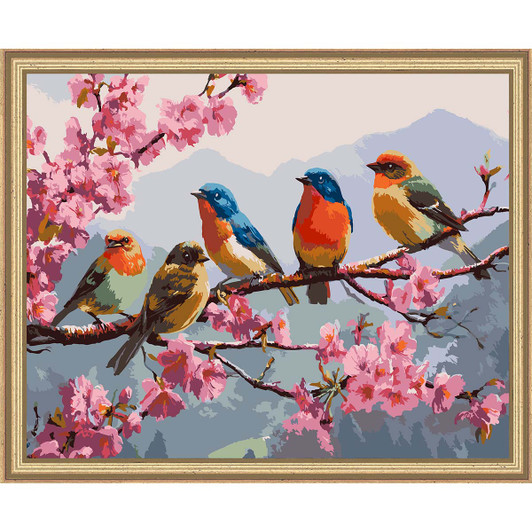 Figured Art  The Band of Songbirds Kit & Frame Paint by Number Kit