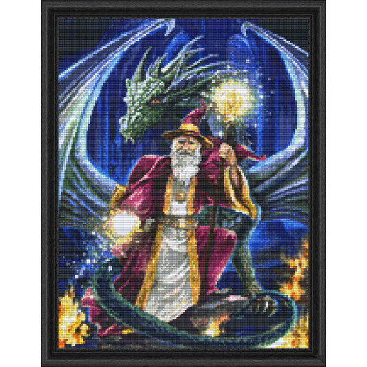 PixelHobby Wizard with Dragon Kit & Frame Mosaic Art Kit