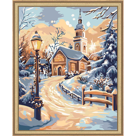 Figured Art  Path to the Chapel Kit & Frame Paint by Number Kit