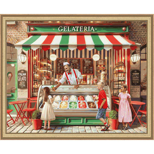 Schipper Italian Ice Cream Parlor Kit & Frame Paint by Number Kit