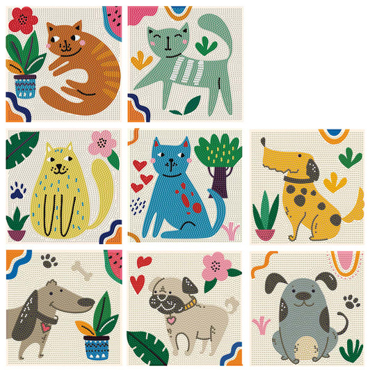 Diamond Dotz Diggety Dogs & I Love Cats, Set of 2 Diamond Painting