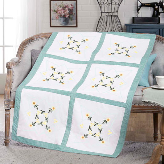 Herrschners Annie Quilt Block Stamped Cross-Stitch