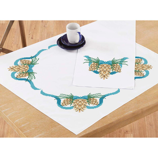 Herrschners Winter Pines Topper & Runner Thread Kit