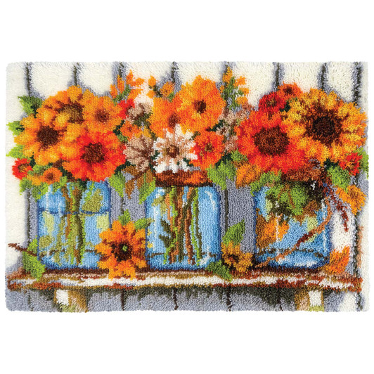 Herrschners Bountiful Bouquets Latch Hook Kit
