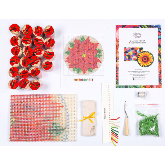 Craft Buddy Poinsettia Latch Hook Kit