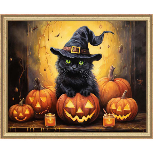 Craftoria Black Cat's Halloween Paint by Number Kit