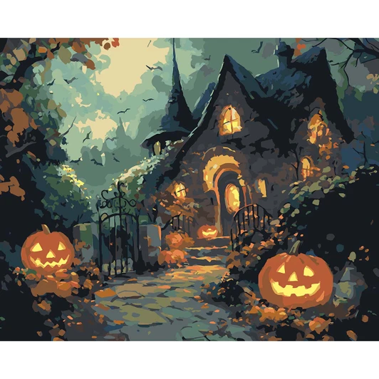 Figured Art  The Spooky House Paint by Number Kit